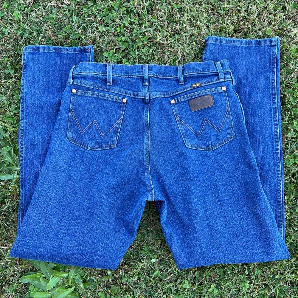 Wrangler Men’s Cowboy Cut Cotton Blend Medium Wash Western Jeans Size 38X34